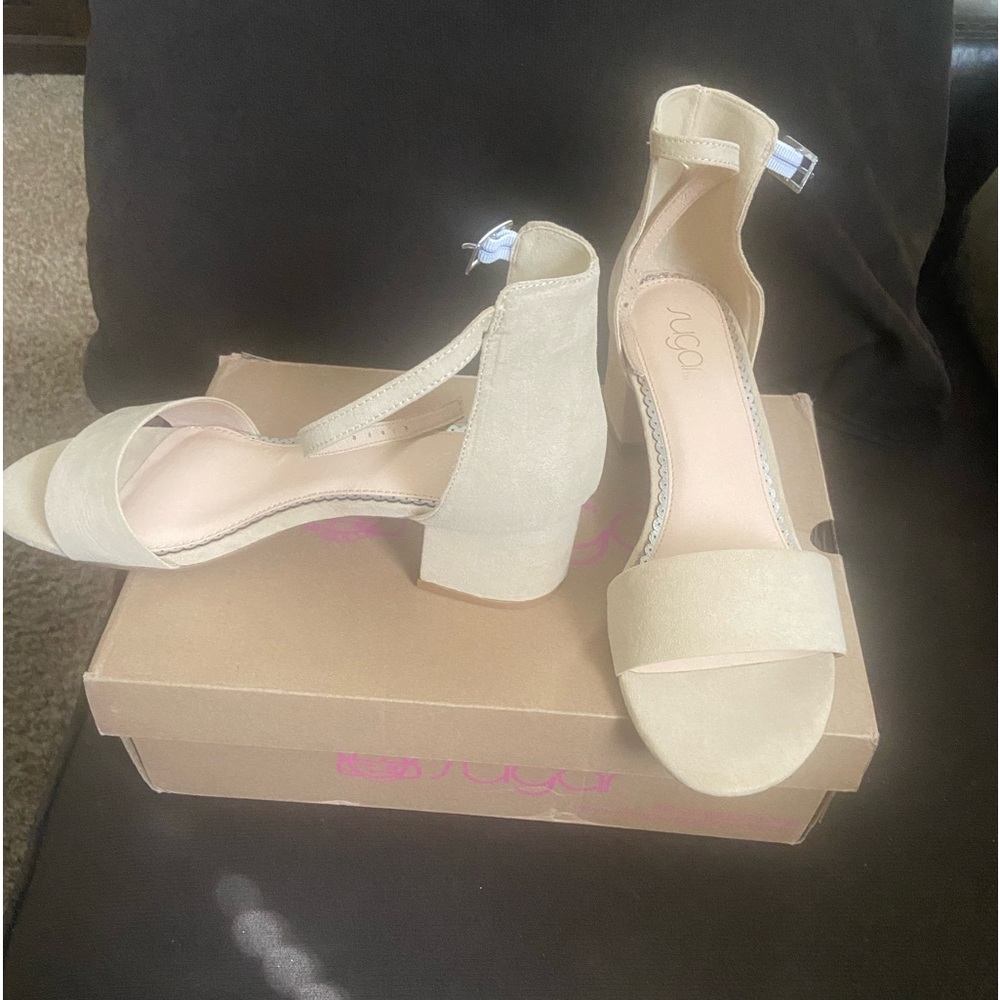 Nude color  block heel Sandals size 91/2 M  never worn.